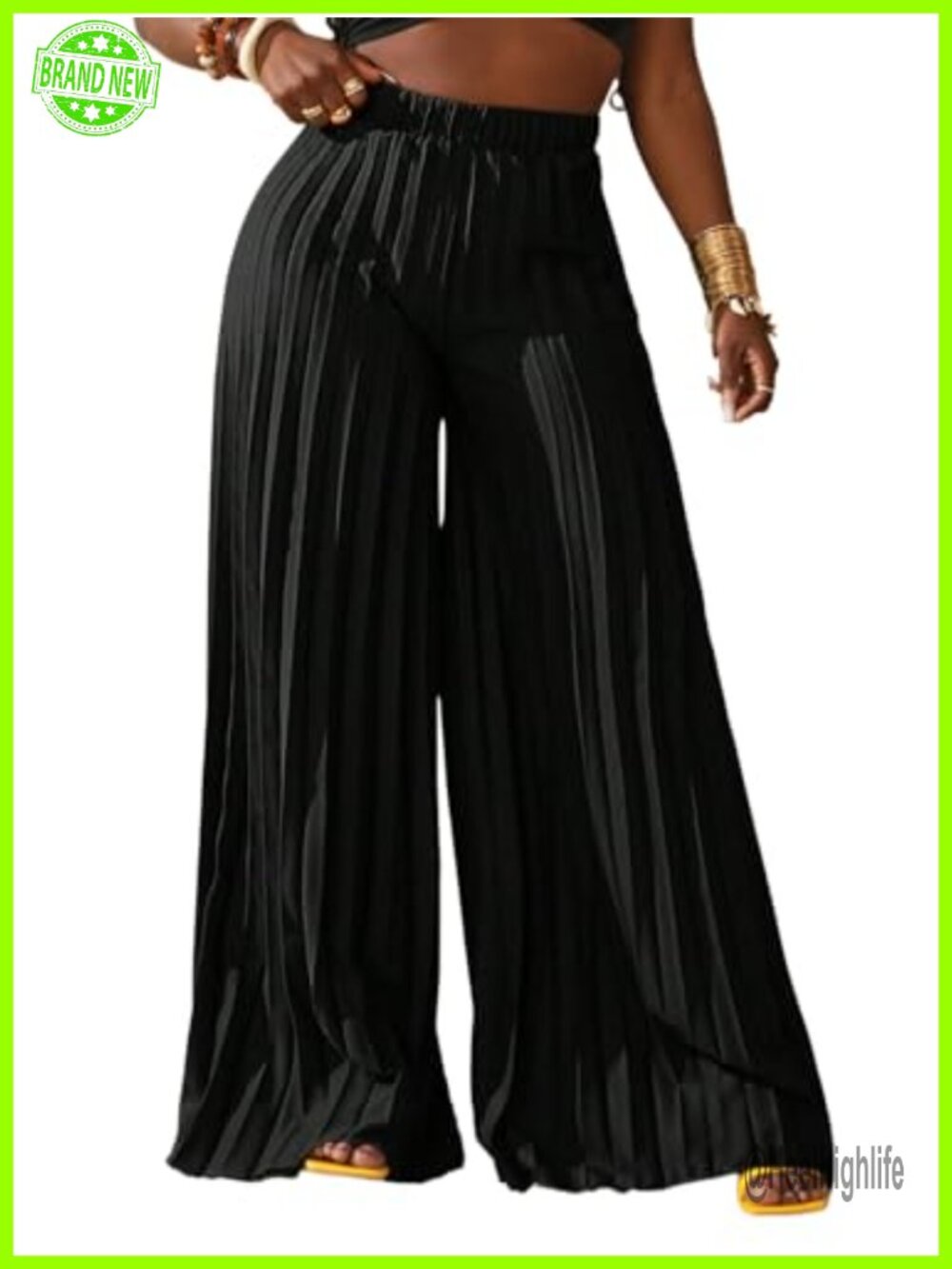 Elegant Flowy Palazzo Wide Leg High Waisted Pleated Trousers